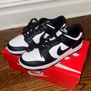 Nike White and Black Dunk Low Sneakers